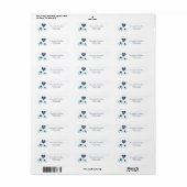 Étiquette Douce Éléphant Bleu Garçon Baby Shower (Feuille entière)