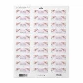 Étiquette Douce Fête de Mariage Fleurs Roses (Feuille entière)