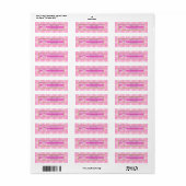 Étiquette Douce Fête de Naissance de Lapin Rose (Feuille entière)