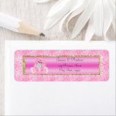 Étiquette Douce Fête de Naissance de Lapin Rose (En situation)