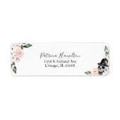 Étiquette Douce Florale de Teint Rose pour Mariage d'Hallowe (Devant)