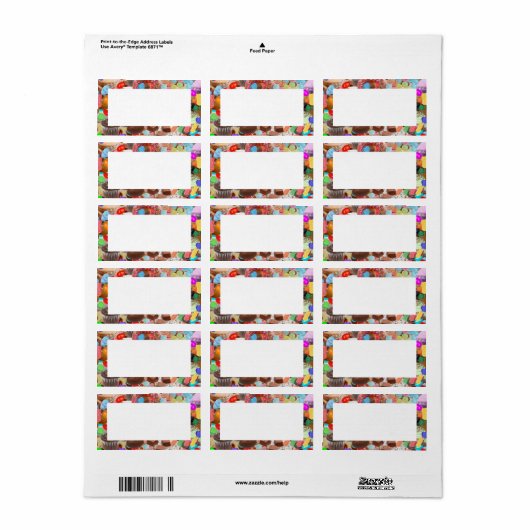 Étiquette Douceurs (Feuille entière)