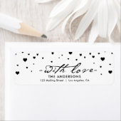 Étiquette Douche de coeur La Saint Valentin moderne (En situation)