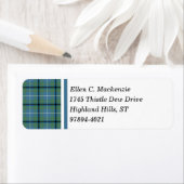 Étiquette Douglas Clan Tartan bleu clair antique (En situation)