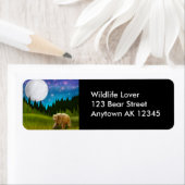 Étiquette d'ours grizzli clair de lune (En situation)