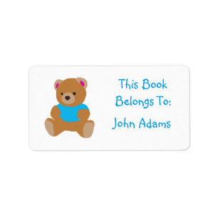 Étiquette D'Ours Personnalisé (Le Livre Appartient