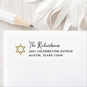 Étiquette Doux et simple L'étoile d'or de David Bat mitzva
