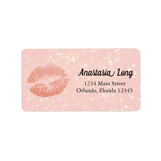 Étiquette Doux, Rose Sparkly Kiss (Devant)