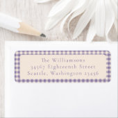 Étiquette Doux Violet En vichy Plaid Adresse de retour perso (En situation)