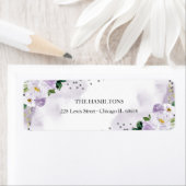 Étiquette Douze ans sucrés Fleur floral aquarelle violet (En situation)