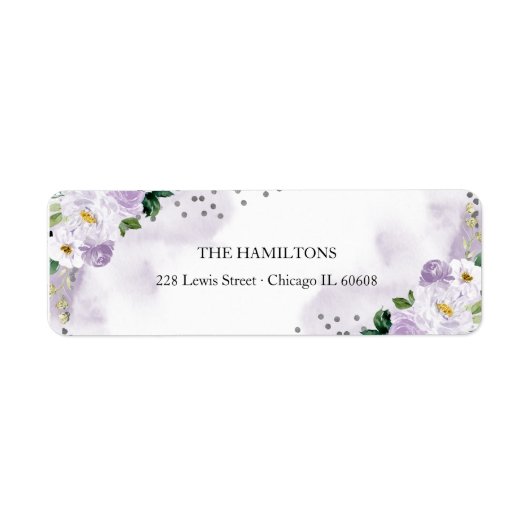 Étiquette Douze ans sucrés Fleur floral aquarelle violet (Devant)