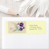 Étiquette Dove blanche avec fleurs (En situation)