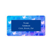 Étiquette Doves, Menorah et étoiles (Devant)