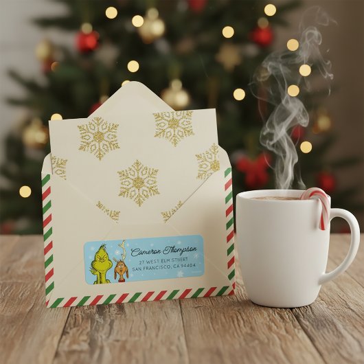 Étiquette Dr. Seuss | Grinch & Max Anniversaire d'hiver