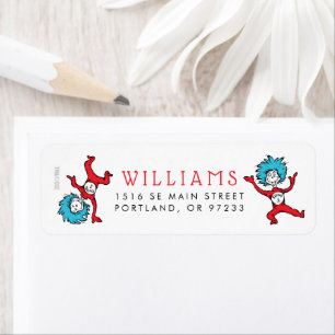 Étiquette Dr Seuss Thing One Thing Two Baby shower jumeaux