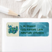 Étiquette Dragon à bijoux bleu (En situation)