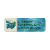 Étiquette Dragon à bijoux bleu (Devant)