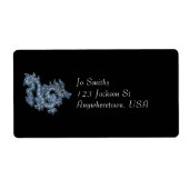 Étiquette dragon bleu cool (Devant)