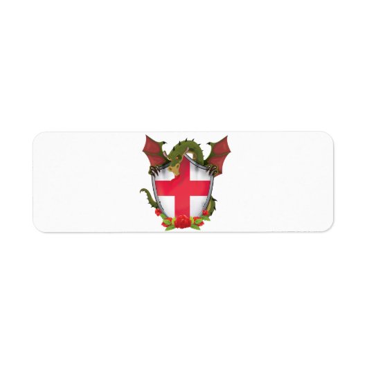 Étiquette Dragon d'Angleterre et bouclier du drapeau anglais (Devant)