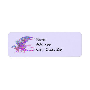 Étiquette Dragon de mosaïque Extraordinaire violet