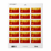 Étiquette Dragon de Nouvel An Chinois 2024 Red Gold AdLab (Feuille entière)