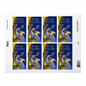 Étiquette DRAGON D'OR SAPHIRE BLEU AMÉTHYST Monogramme (Feuille entière)