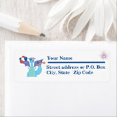 Étiquette Dragon patriotique avec ballons et drapeau américa (En situation)