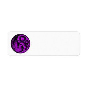 Étiquette Dragon pourpre et noir Phoenix Yin Yang