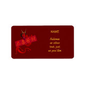 Étiquette Dragon rouge chinois doux (Devant)