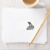 Étiquette Dragon sur le rocher (En situation)