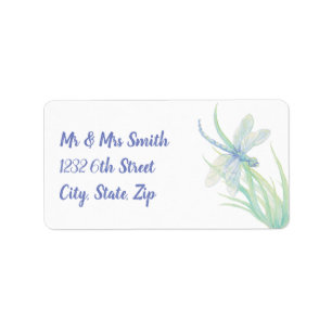 Étiquette Dragonfly originale en bleu et vert