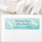 Étiquette Dragonfly turquoise (En situation)