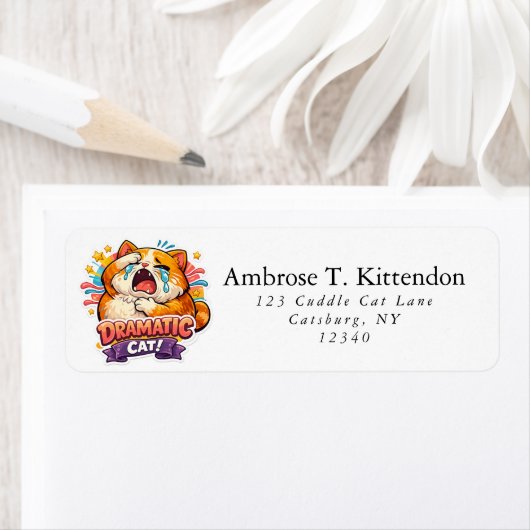 Étiquette Dramatic Cat Funny Crying Cartoon Art Reaction (En situation)