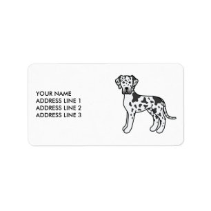 Étiquette Dramequin Grand Danois Chien de Dessin Animé Migno