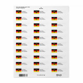 Étiquette Drapeau Allemagne (Feuille entière)