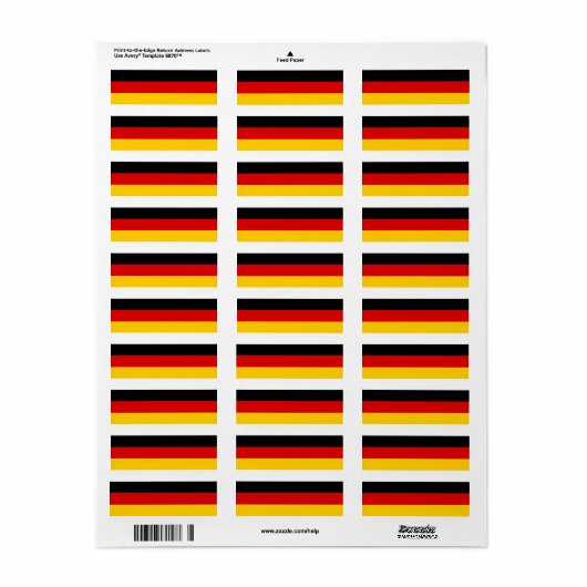 Étiquette Drapeau Allemagne (Feuille entière)