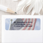 Étiquette Drapeau américain (En situation)