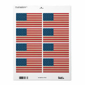 Étiquette Drapeau américain (Feuille entière)