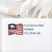 Étiquette Drapeau américain (En situation)