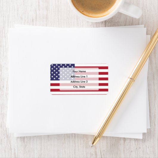 Étiquette Drapeau américain (En situation)