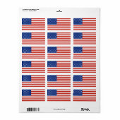 Étiquette Drapeau américain (Feuille entière)
