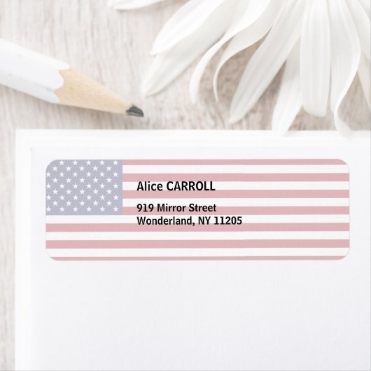 Étiquette Drapeau américain (En situation)