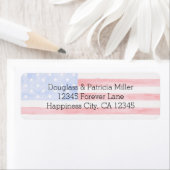 Étiquette Drapeau américain (En situation)