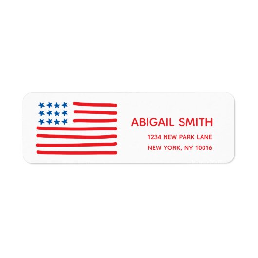 Étiquette Drapeau américain (Devant)
