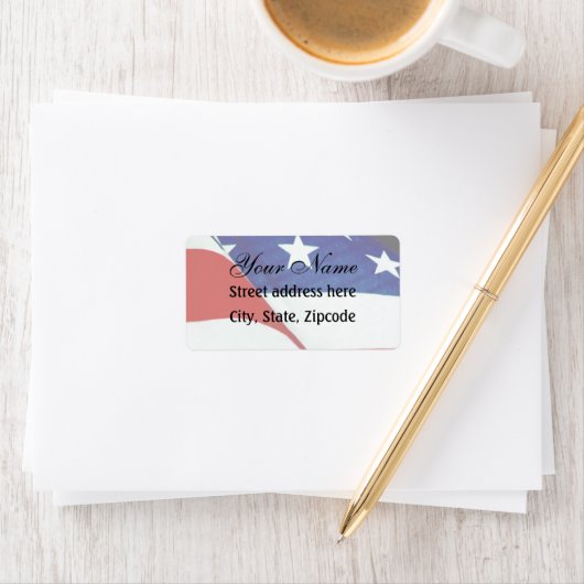 Étiquette Drapeau américain (En situation)