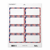 Étiquette Drapeau américain (Feuille entière)