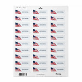 Étiquette Drapeau américain 2412 (Feuille entière)