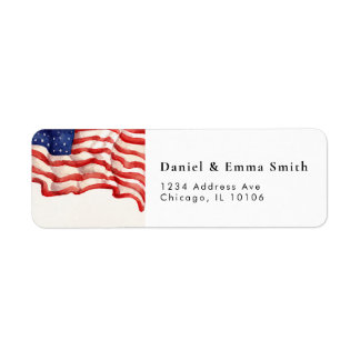 Étiquette Drapeau américain Adresse de retour patriotique US