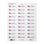 Étiquette Drapeau Américain Discours du 4 Juillet (Feuille entière)
