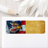 Étiquette Drapeau américain du loup d'aigle chauve (En situation)